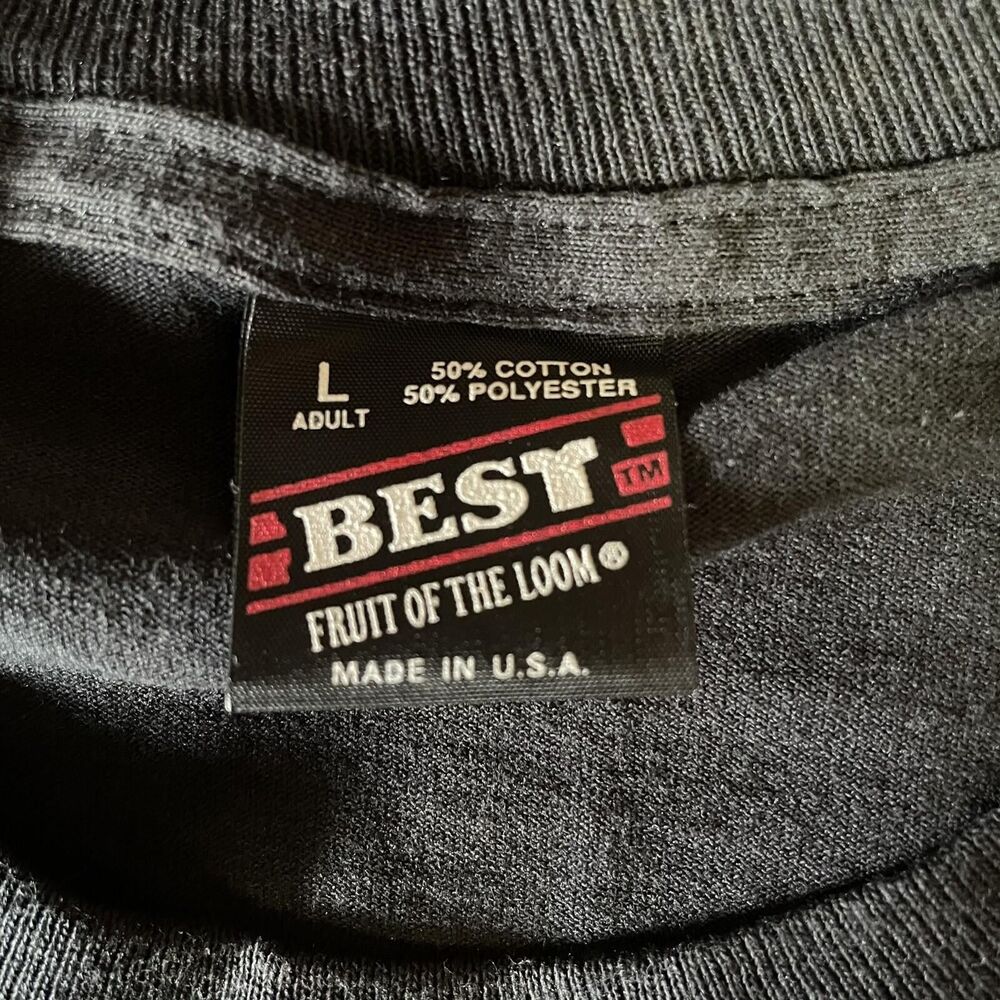 Vintage 90s Nature Shirt Men’s Large Fruit Of The Loom Tag Eagle Black Gold - Picture 7 of 7